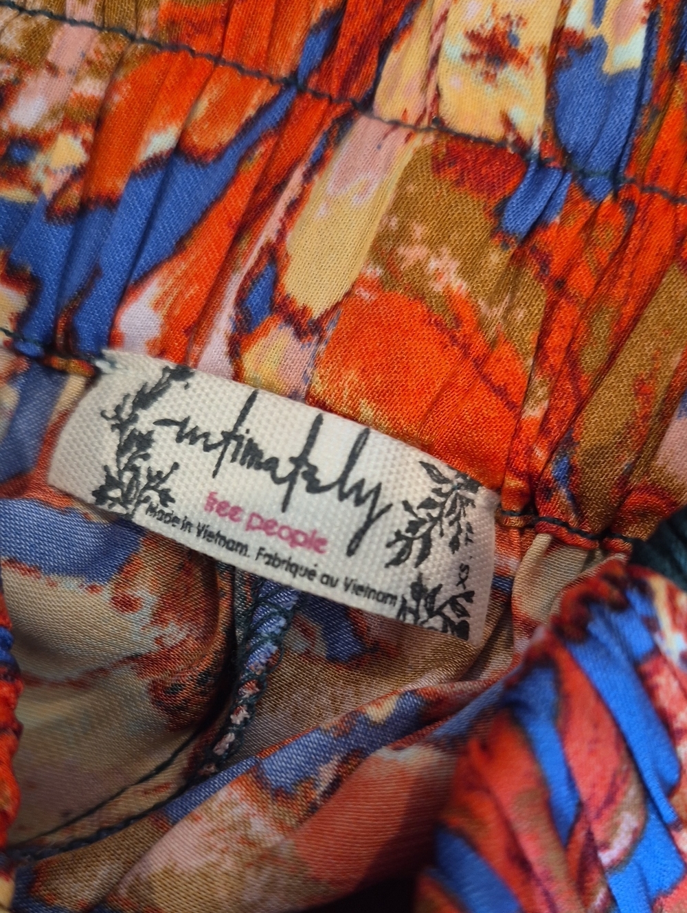 Intimately Free People In Bloom Floral Elastic Waist Pants in Midnight Combo XS - Picture 7 of 12
